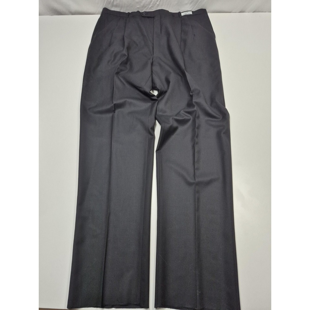 VTG Asher Dress Pants Men's 44x36 Gray Black Wool Pleated Unhemmed NWT
